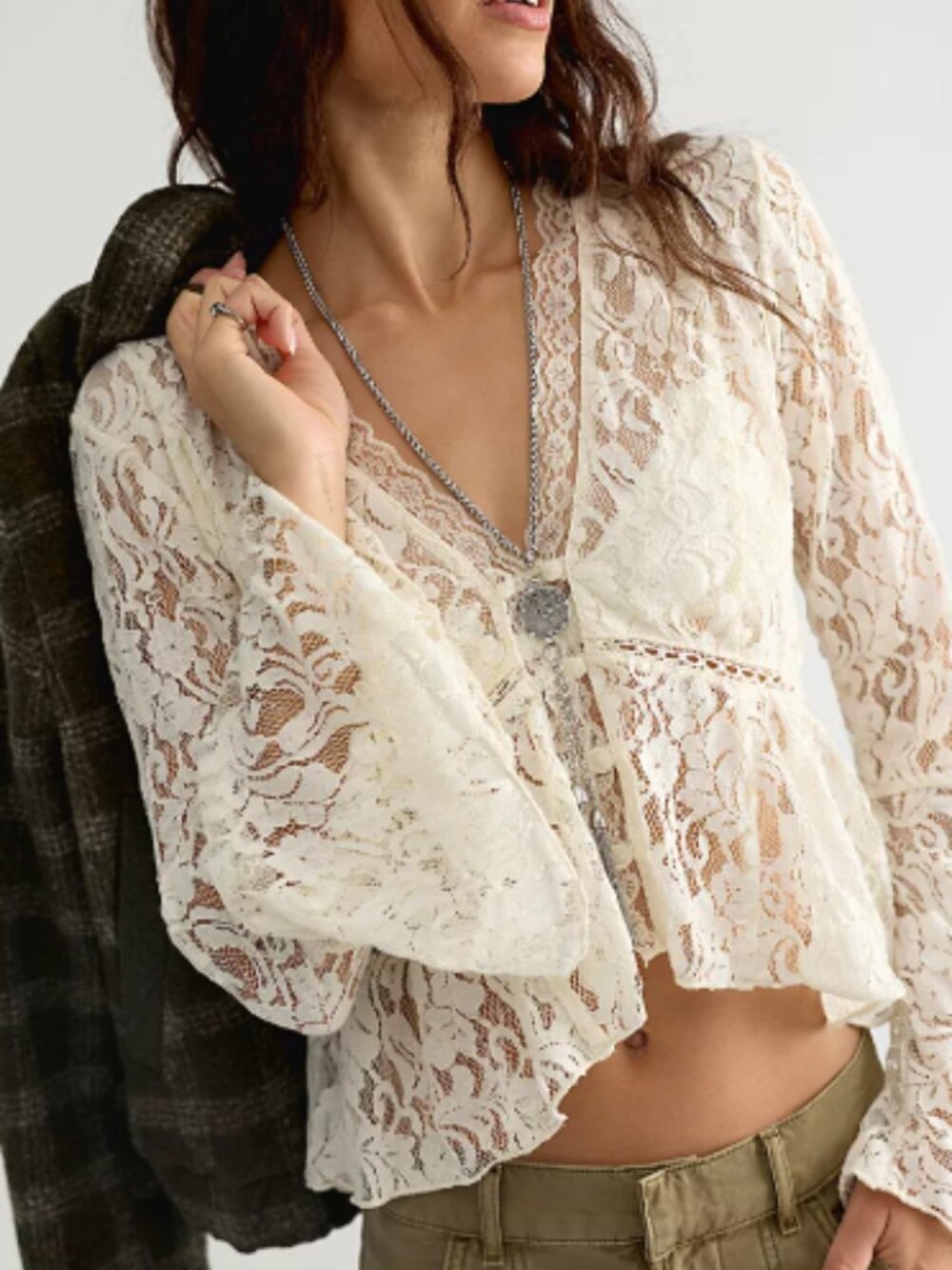 Free People Whispering Love Lace Top